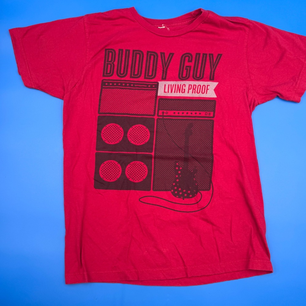 Buddy Guy Living Proof Tour 2011 T‎ Shirt Men Red Graphic Tee Concert Merch